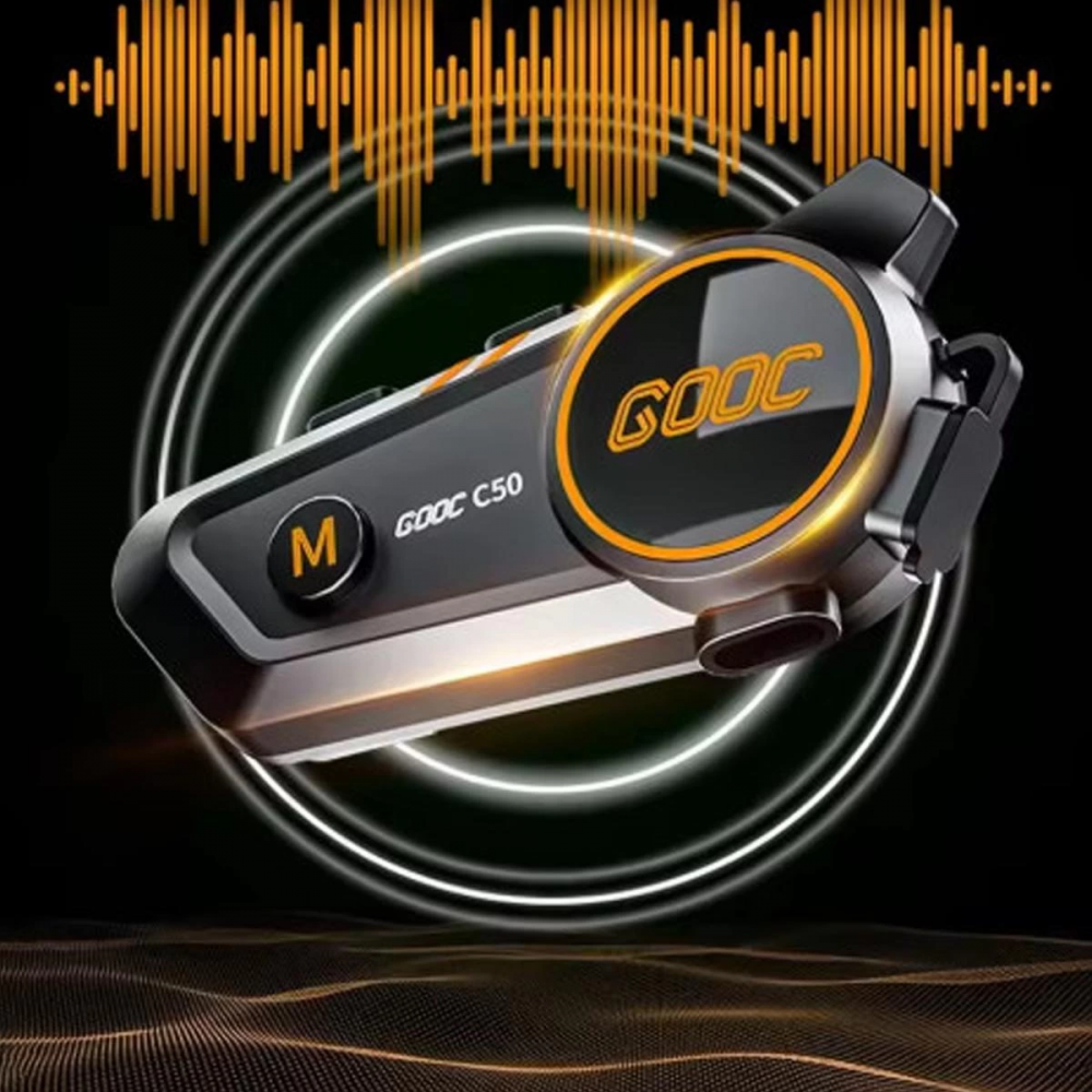 C50 2x Motosiklet Intercom Kask Kulaklık 1000 Mah Rgb Işıklı Çift Eşleşme