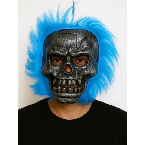 Cadılar Bayramı Lacivert Saçlı Maske