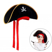 Çocuk Boy Kadife Jack Sparrow Denizci Kaptan Jack Korsan Şapkası 45x16 Cm