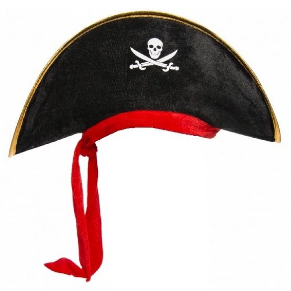 Çocuk Boy Kadife Jack Sparrow Denizci Kaptan Jack Korsan Şapkası 45x16 Cm