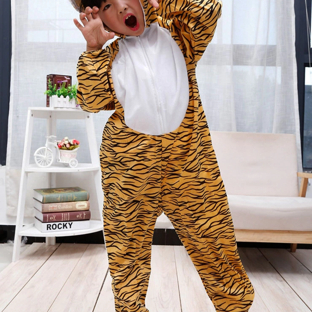 Çocuk Kaplan Kostumu - Aslan Kostümü 2-3 Yaş 80 Cm