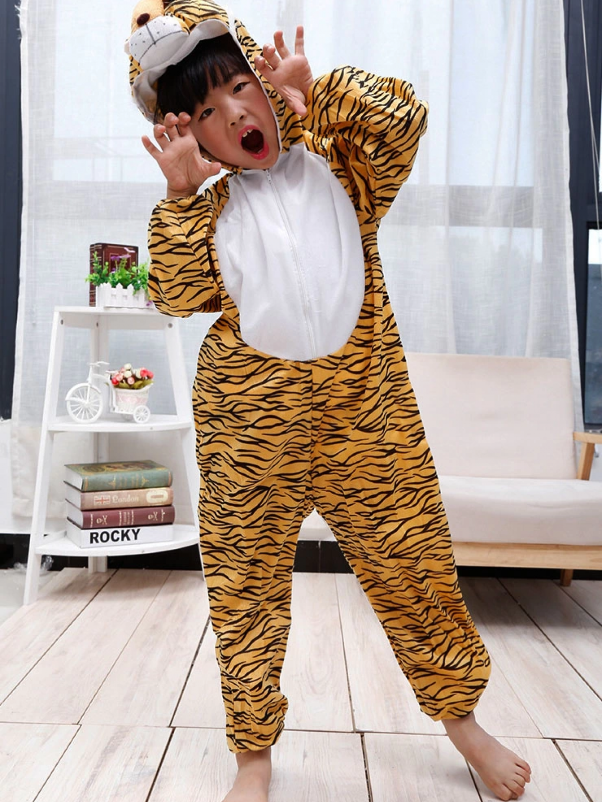 Çocuk Kaplan Kostumu - Aslan Kostümü 4-5 Yaş 100 Cm