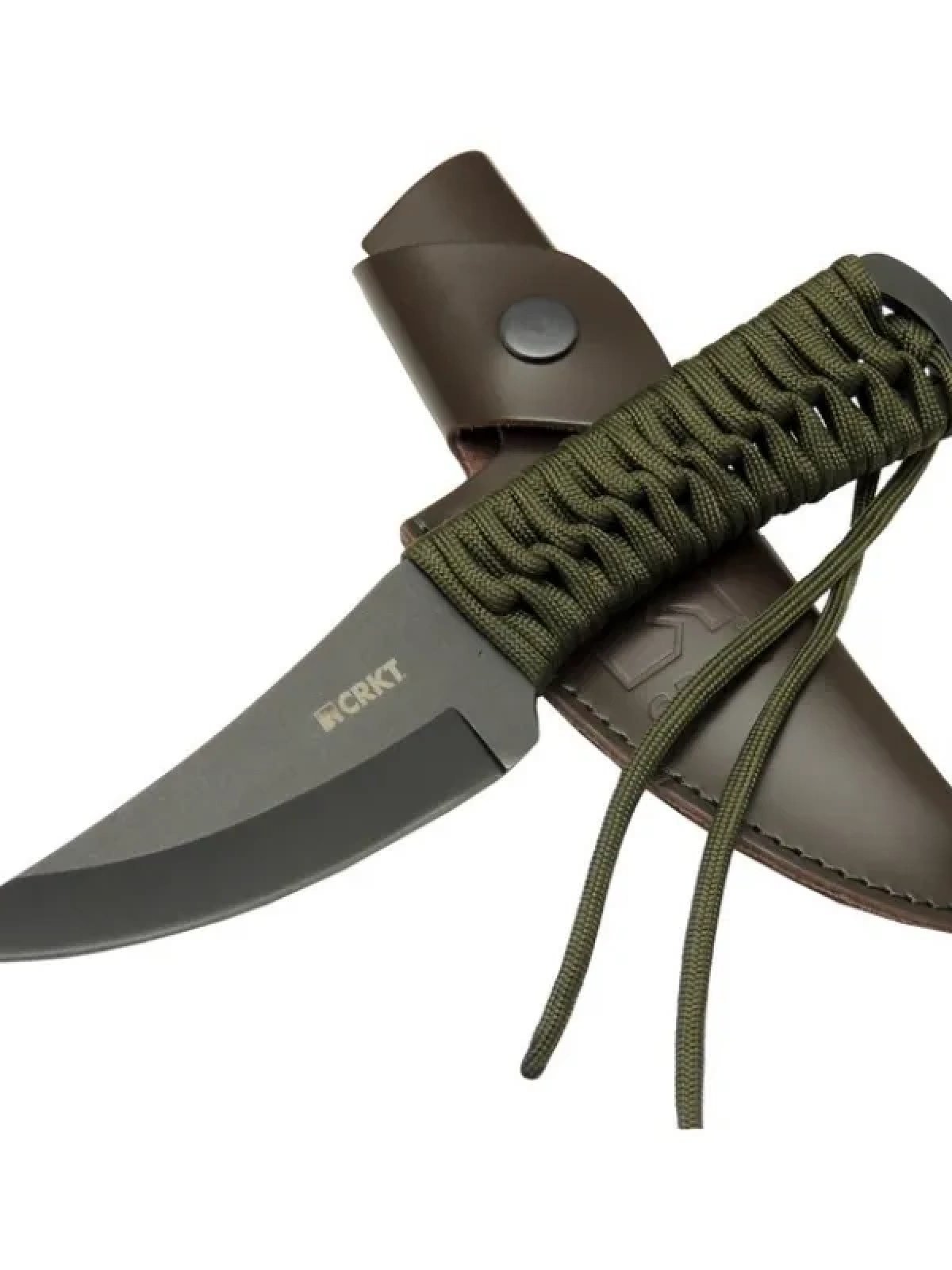 Crkt Scrub Fixed 2712 Bk Siyah Kamp / Outdoor Bıçak 22,5cm - İpli Sap, Deri Kılıflı