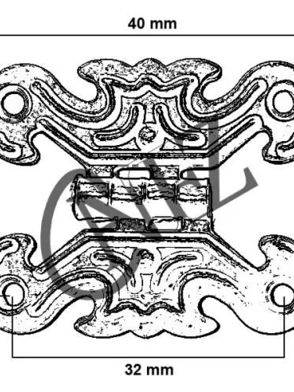 Dekoratif Sac Kelebek Menteşe - Küçük, Eskitme, 100 Adet