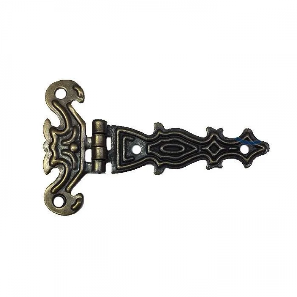 Dekoratif, Sac Tek Kuyruklu Menteşe - 40x68 Mm, Küçük, Antik, 100 Adet