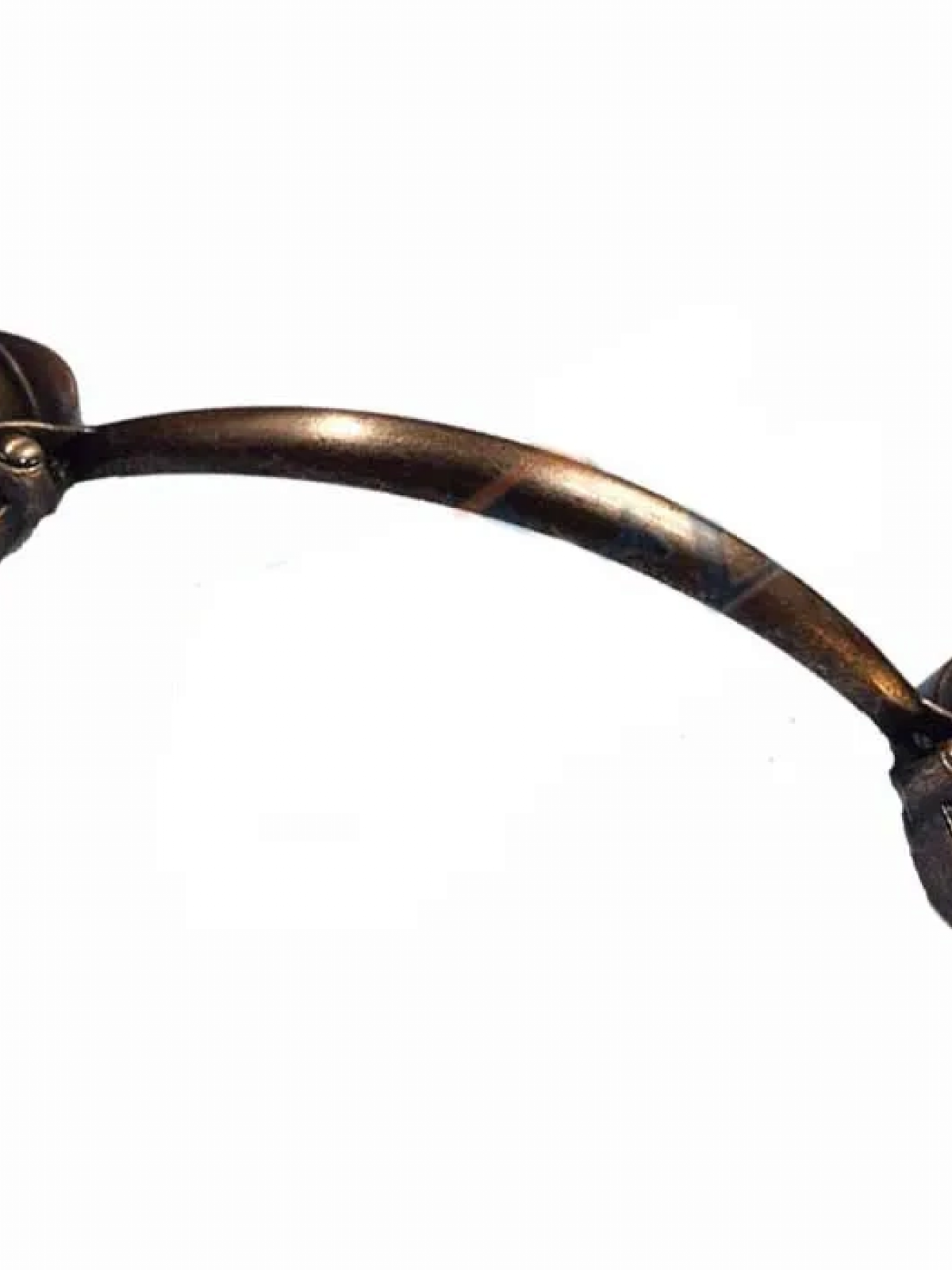 Dekoratif Zamak Yaprak Kulp - 96mm, Eskitme, 1 Adet