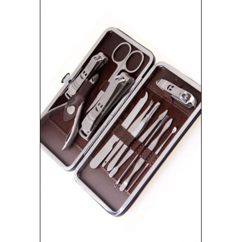 Deri Çantalı 12'li Manikür Seti