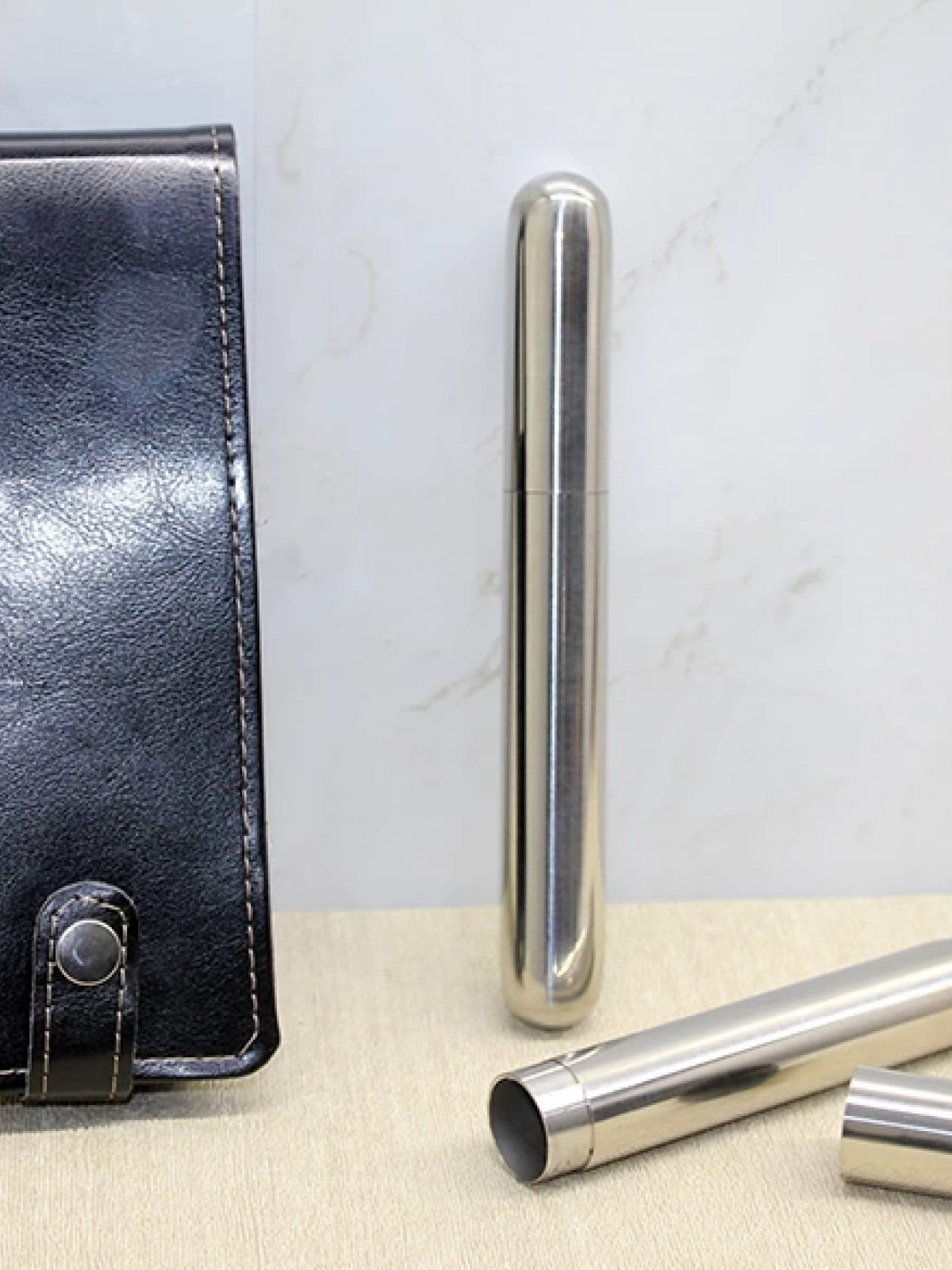 Deri Kılıflı İkili Paslanmaz Çelik  Tüpü Alk3890