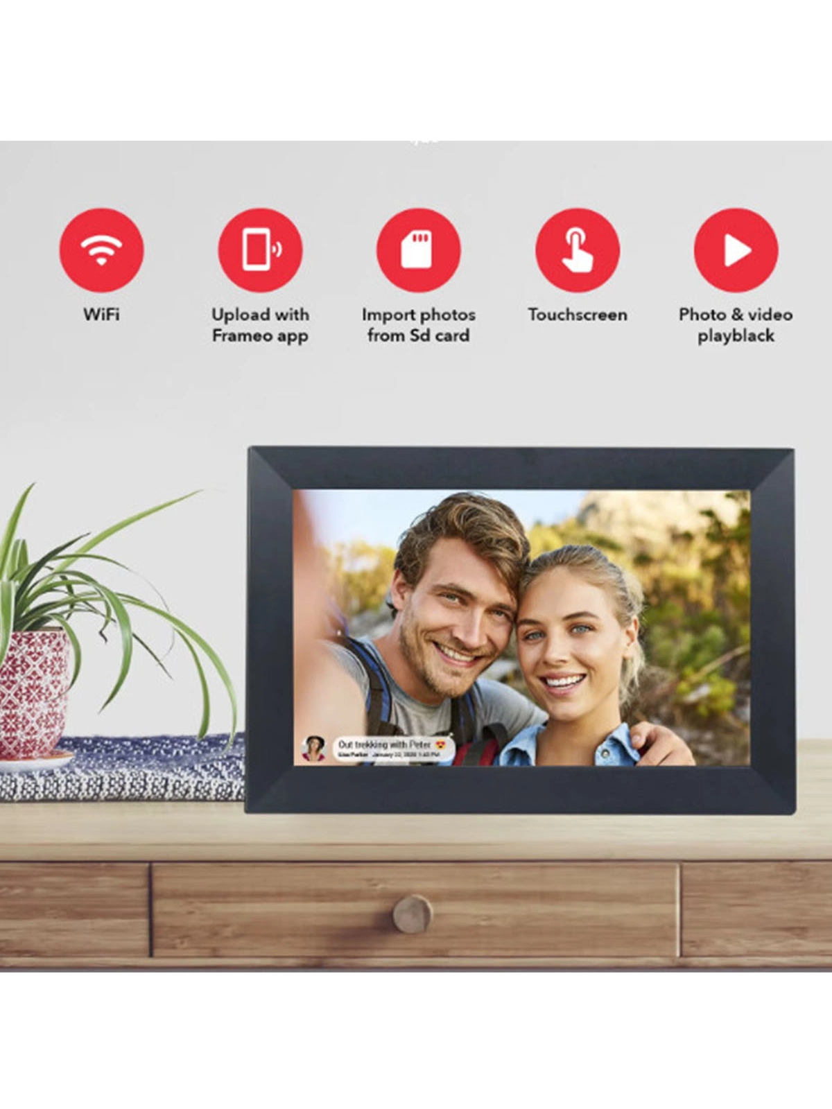 Dijital Fotoğraf Çerçevesi Wifi 10.1 İnç 32gb Dokunmatik Ekran, Uygulama Üzerinden Fotoğraf/video Paylaşımı