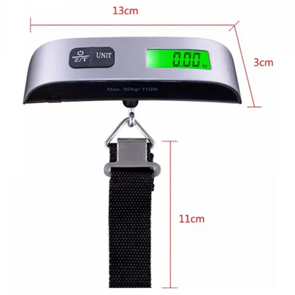 Dijital Işıklı Elektronik Askılı El Bagaj Tartısı Bavul Kantarı Seyahat Çantası 50kg
