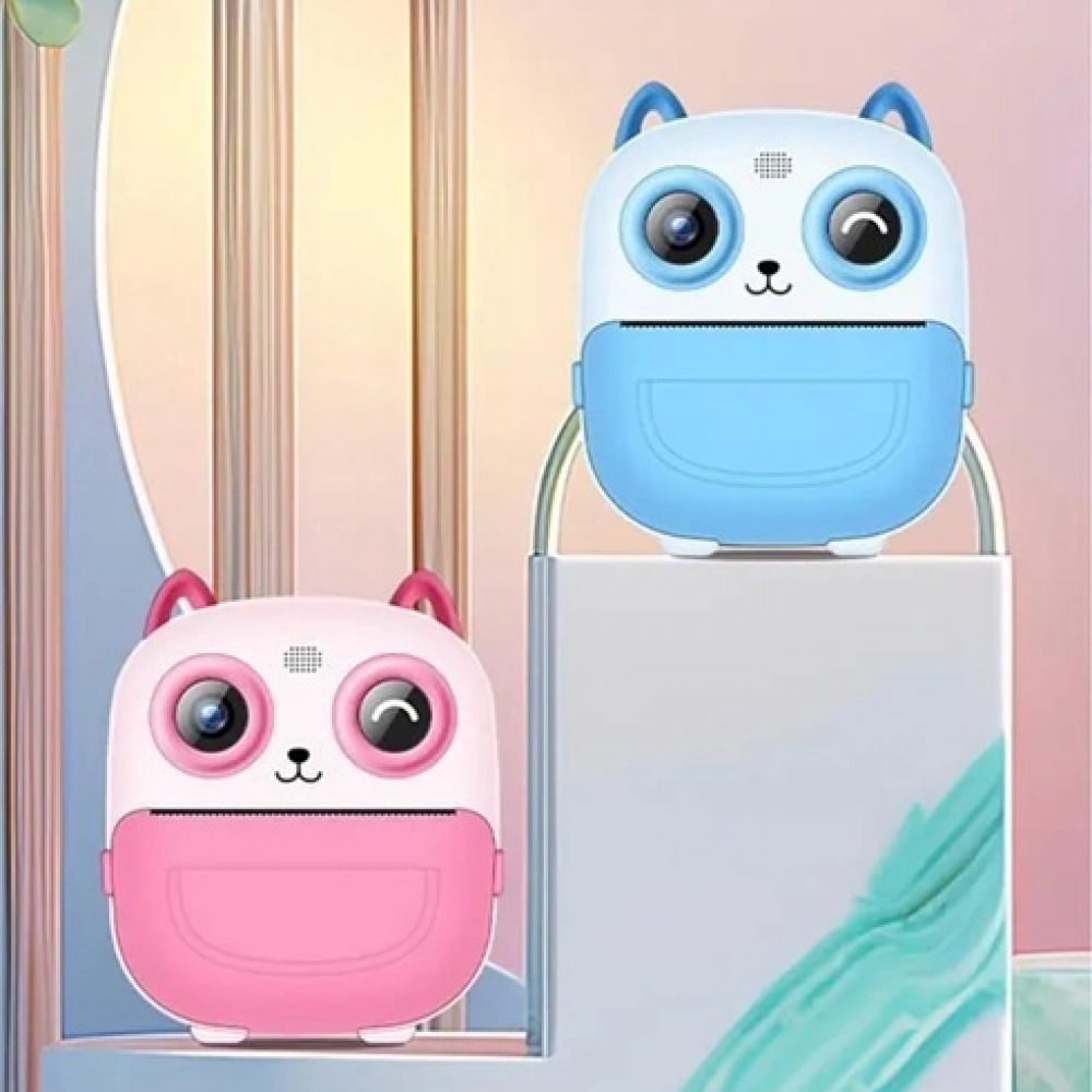 Dijital Video Fotoğraf App Destekli Çocuk Kamerası Termal Resim Kağıt Baskılı Yazıcı Pembe