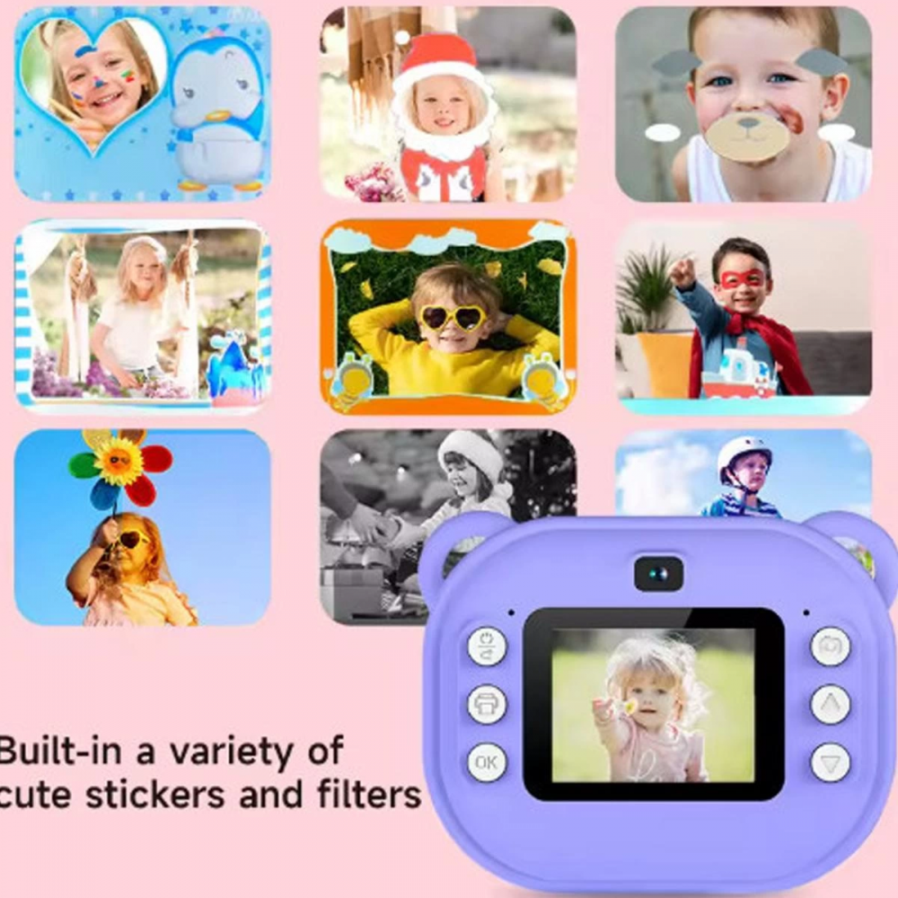 Dijital Video Kayıt Fotoğraf Çocuk Kamerası Anlık Termal Resim Kağıt Baskılı Vtn-09