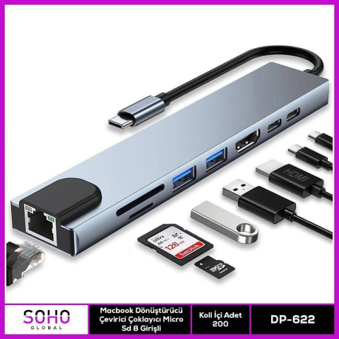 Dönüştürücü Çevirici Çoklayıcı Micro Sd 8 Girişli