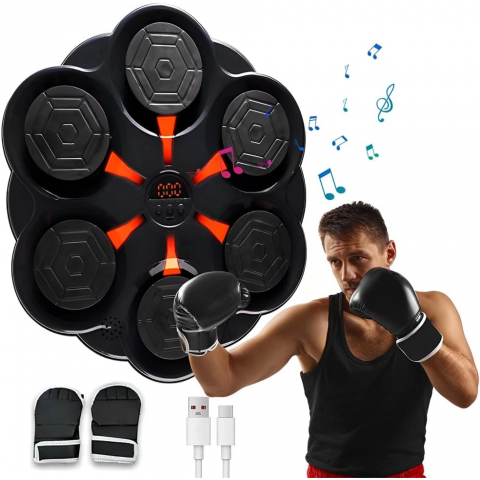 Duvar Boks Makinesi Müzikli Bluetooth Hoparlör Özellikli Led Işıklı Ritimli 9 Mod Seviye Ayarlı Box