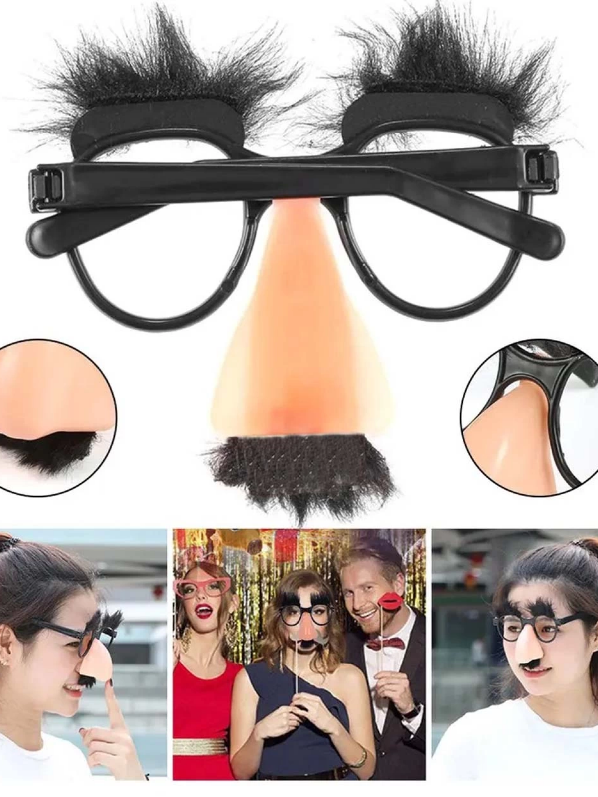 Eğlenceli Kılık Değiştirme Kaş Bıyık Mizah Gözlüğü 9x13 Cm