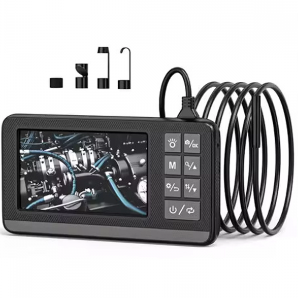 Ekranlı Çift Kameralı 5 Mt Sert Kablo Endoskop Kamera 8 Mm 4.3 Inc Hafıza Kart Destekli