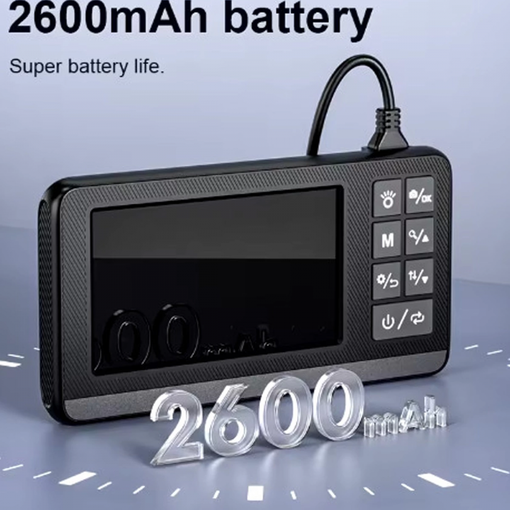 Ekranlı Çift Kameralı 5 Mt Sert Kablo Endoskop Kamera 8 Mm 4.3 Inc Hafıza Kart Destekli