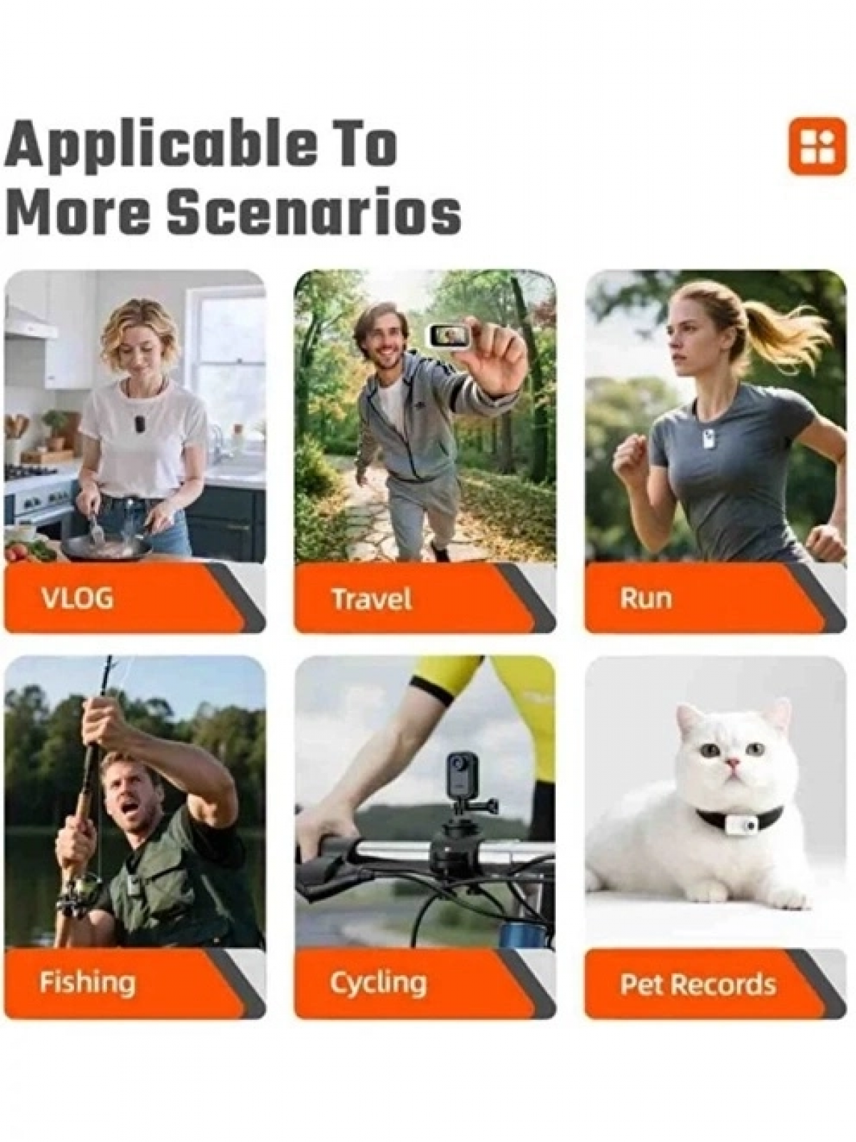 F2 2k 1080p Parmak Kamera 130° Geniş Açı Ips Ekranlı 25g Mini Taşınabilir Cep Kamerası Beyaz