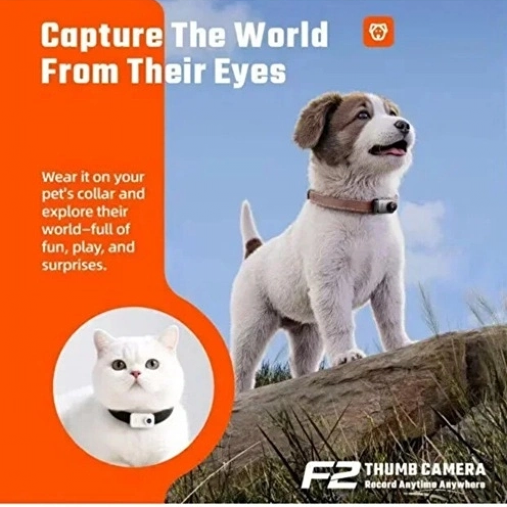 F2 2k 1080p Parmak Kamera 130° Geniş Açı Ips Ekranlı 25g Mini Taşınabilir Cep Kamerası Siyah