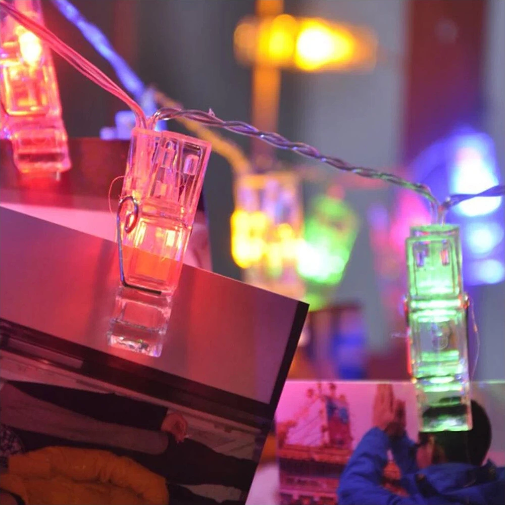 Gd972 Şerit Pilli Aydınlatma 2 Metre 10 Adet Rgb Mandal Led