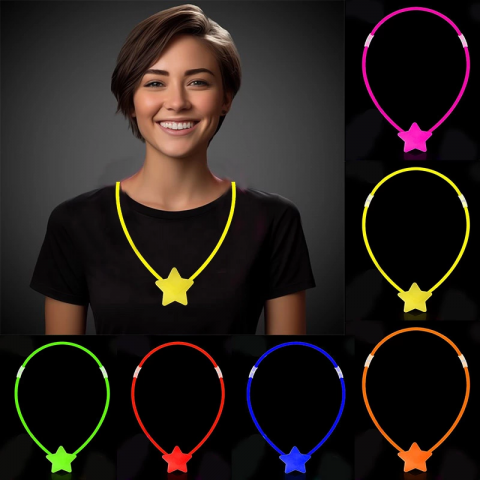 Glow Yıldız Kolye - Glow Kolye - Glow Partisi Yıldız Kolye 6 Adet Glow Yıldız Kolye - Glow Kolye - Glow Partisi Yıldız Kolye 6 Adet