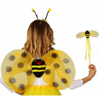 Gösteri Arı Kostüm Seti – Çocuklar İçin Kanat, Taç Ve Asa Aksesuarı