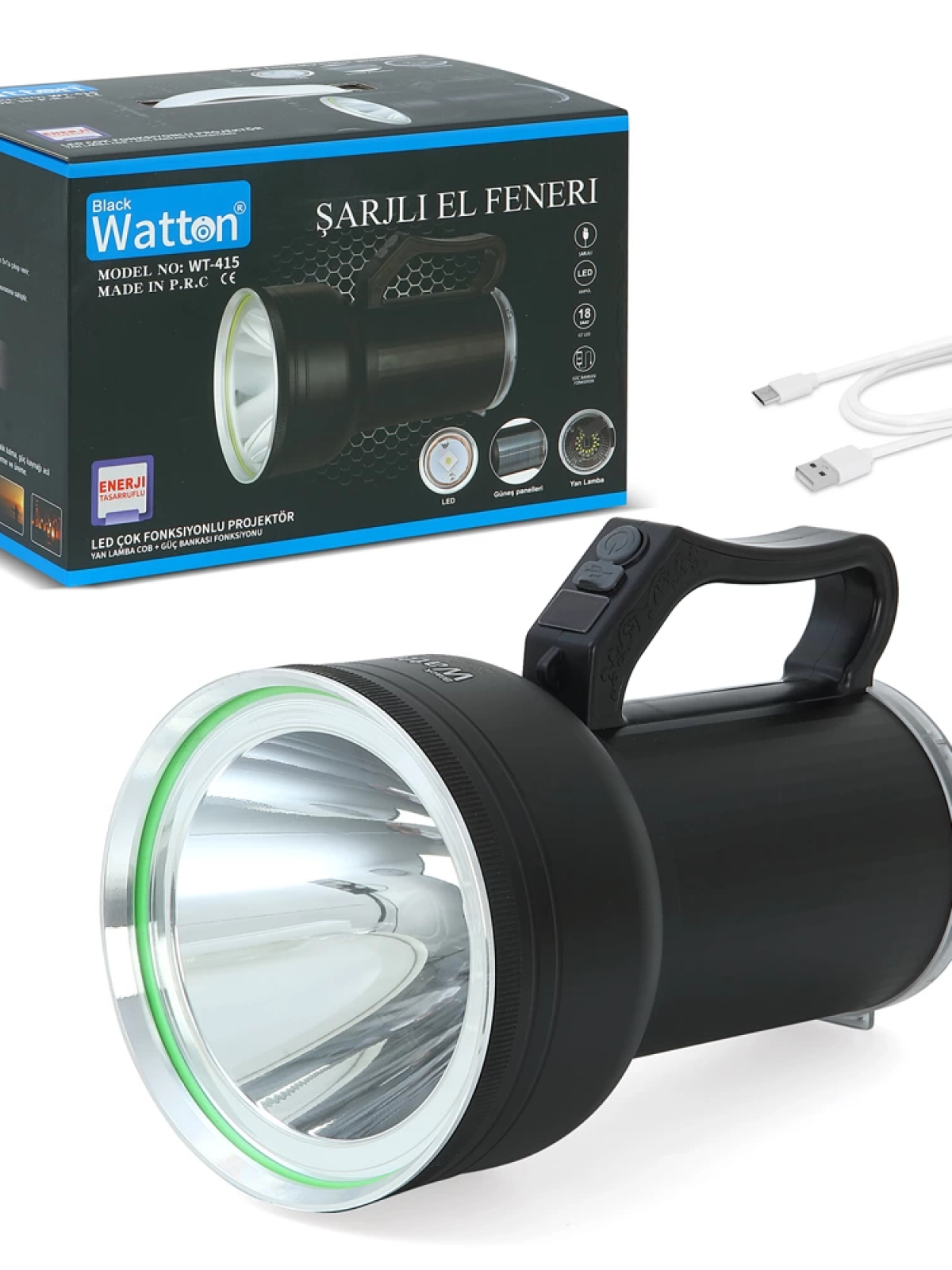 Gt Led Taşınabilir Güneş Solar Ledli Fener  Wt-415