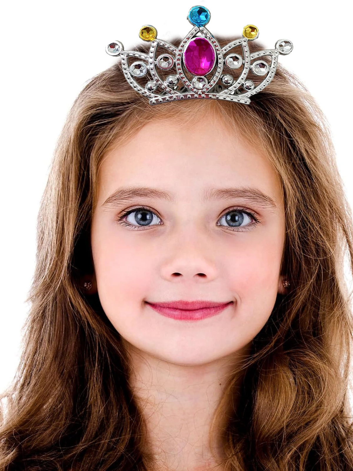 Gümüş Renk Taraklı Model Prenses Kraliçe Tacı 2 No 12x7 Cm