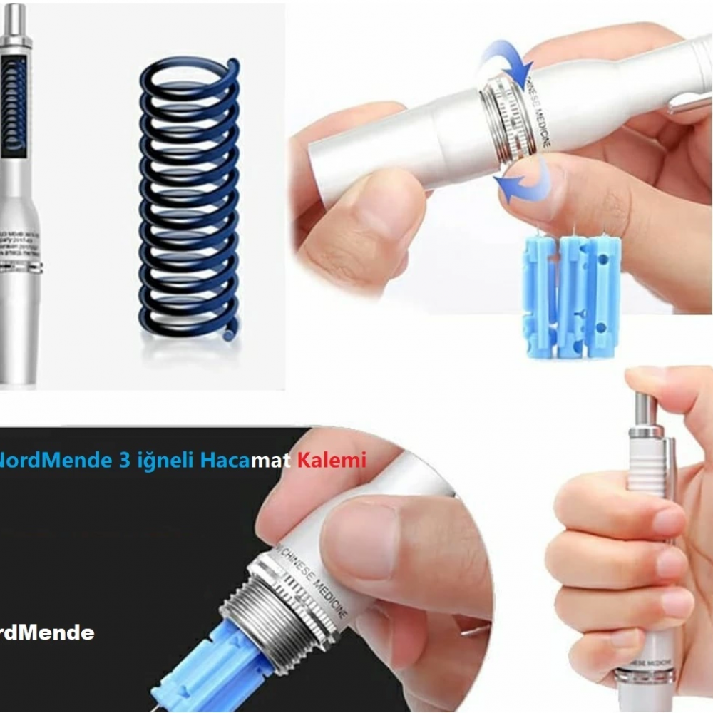 Hacamat Kalemi 3 İğneli 100  İğne Hediye