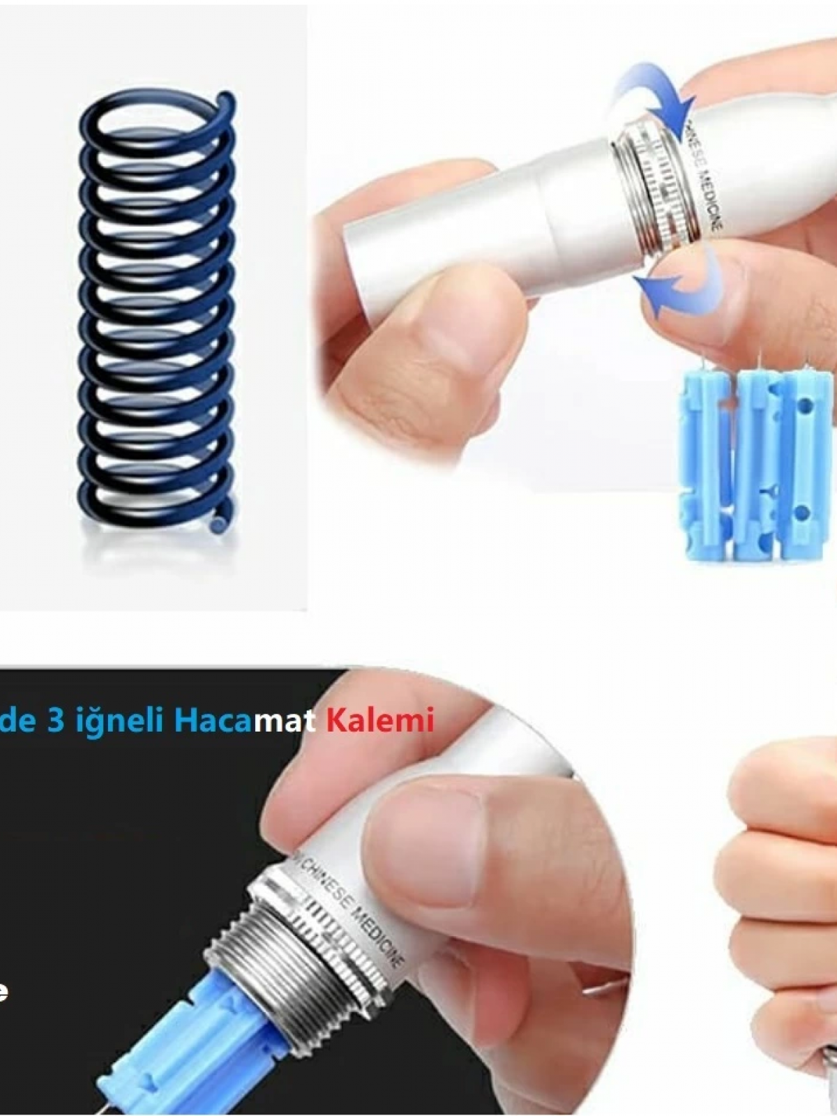 Hacamat Kalemi 3 İğneli 100  İğne Hediye