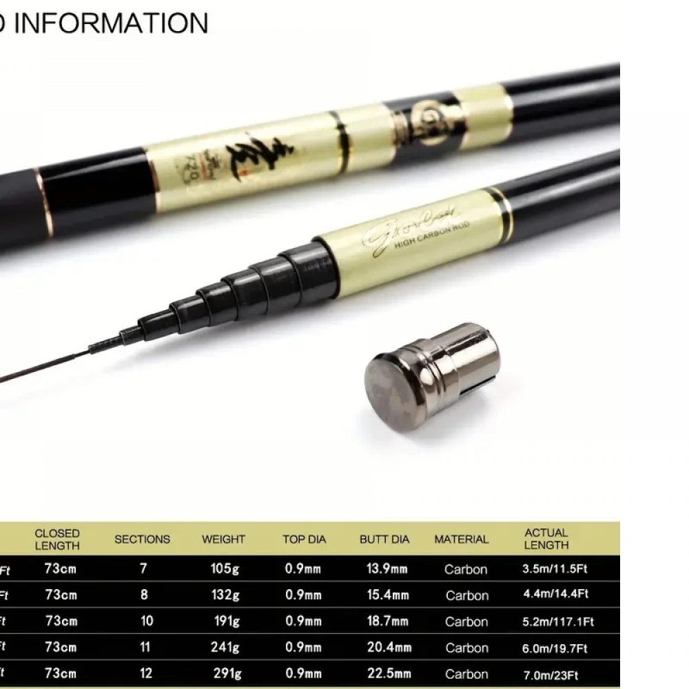 Hafif Karbonfiber Teleskobik Olta