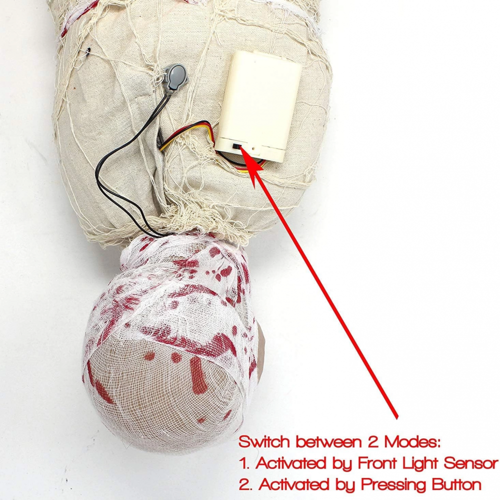 Halloween Sensörlü Işıklı Hareketli Mumya 25x75 Cm