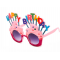 Happy Birthday Yazılı Pembe Fuşya Renk Parti Gözlüğü 12x7 Cm