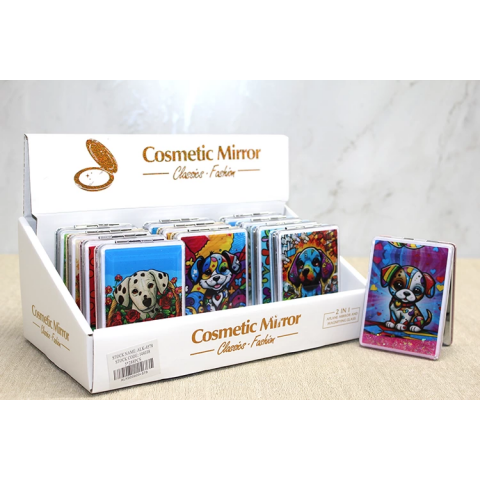 Hareketli Sulu Detaylı Köpek Figürlü El Aynası Alk4578