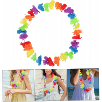 Hawaii Çiçekli Boyun Kolyesi - Renkli Tropikal Parti Leisi