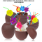 Hindistan Cevizi Hawaii Luau Aloha Pipetli İçecek Kabı Bardak 10x13 Cm 1 Adet
