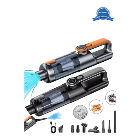 Işıklı Araç Süpürgesi Kablosuz 22.000 Pascal Çekim Gücü Vakum Ve Üfleme 2in1 10başlık Metal Filtreli