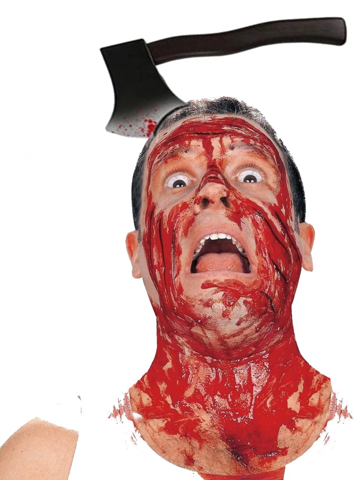 Kafaya Saplanmış Halloween Kanlı Balta Şaka Tacı