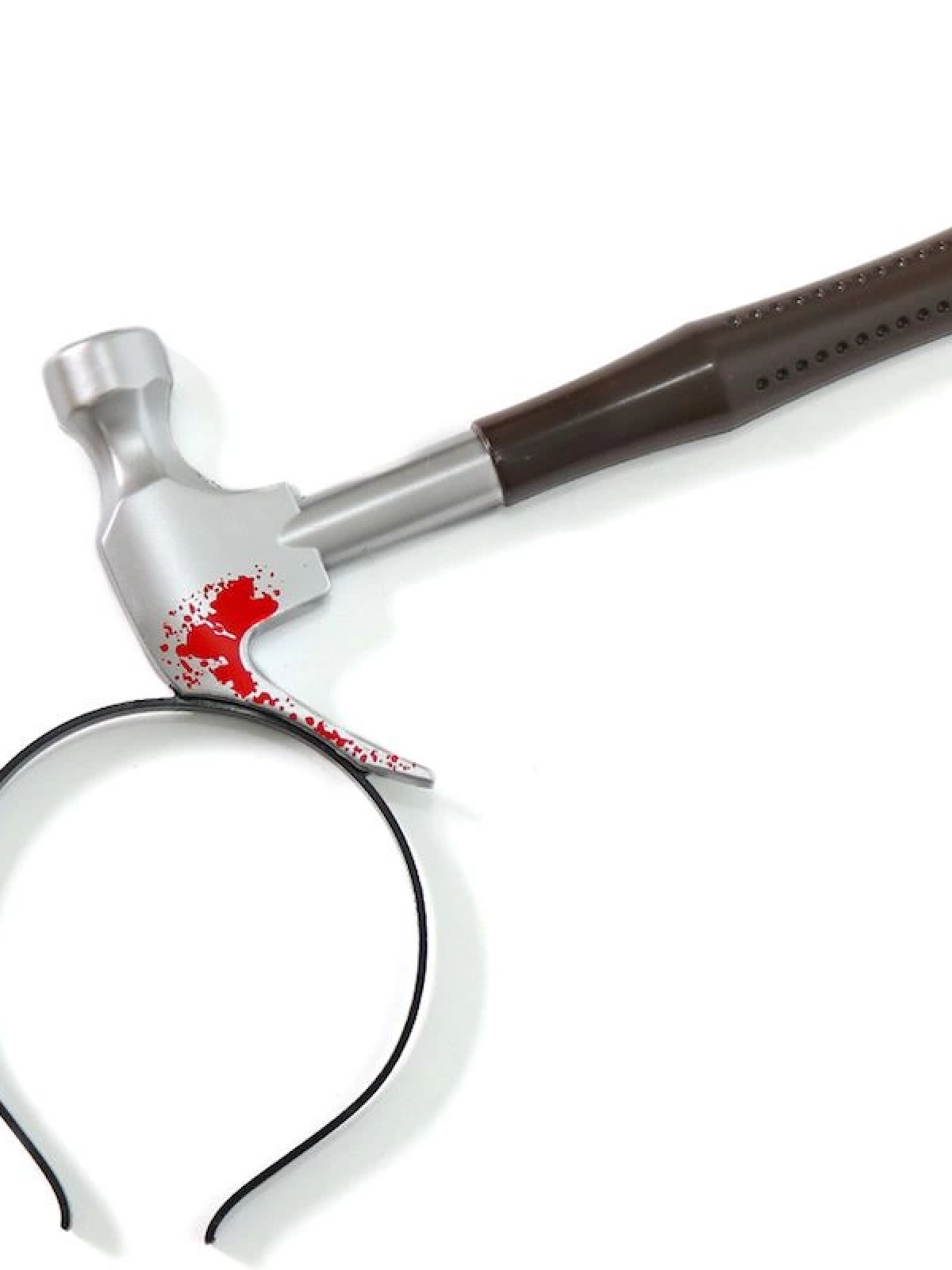 Kafaya Saplanmış Kahverengi Saplı Çekiç Şaka Tacı