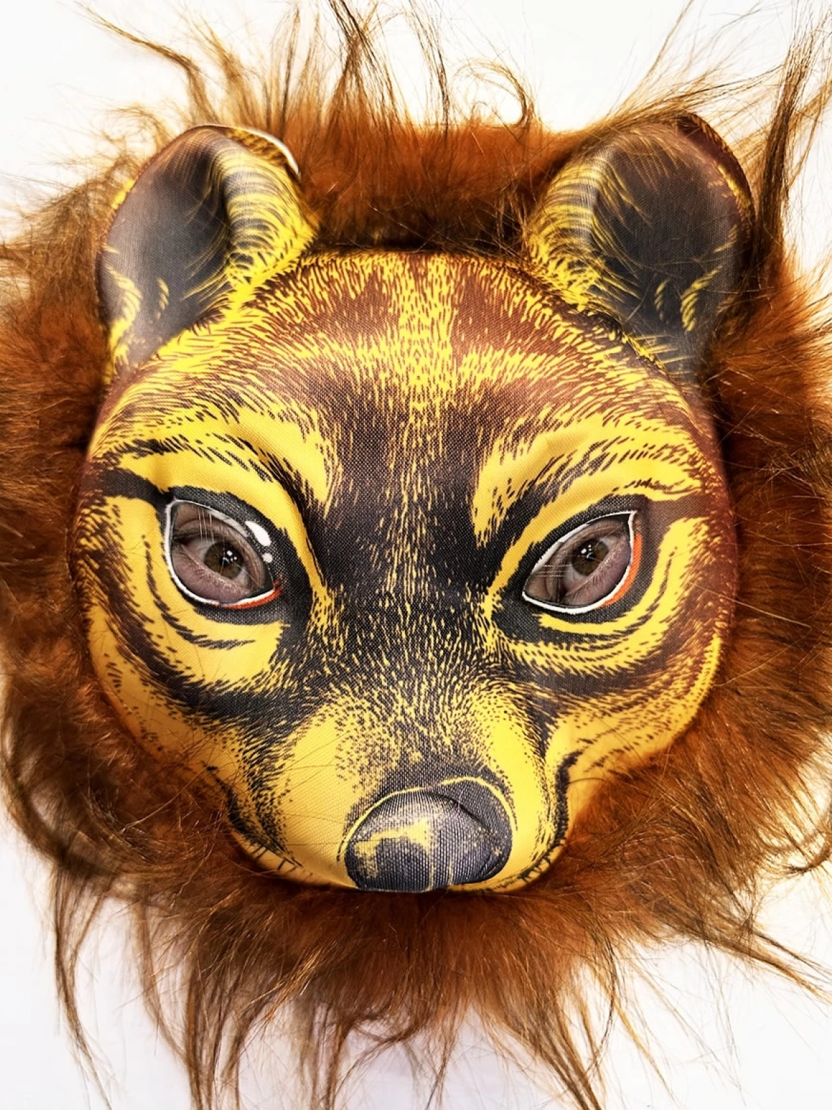 Kahverengi Saçlı Kaplan Aslan Leopar Maskesi Mega Peluş 32 No