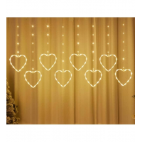 Kalpli Perde Led Işıklar, Sevgililer Günü Romantik Led Aydınlatma