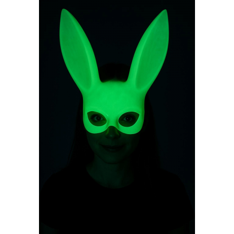 Karanlıkta Parlayan Fosforlu Tavşan Maskesi – Glow Bunny Masquerade Maske (32x22 Cm)