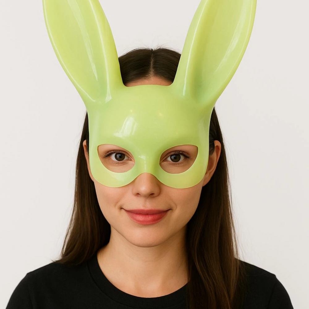 Karanlıkta Parlayan Fosforlu Tavşan Maskesi – Glow Bunny Masquerade Maske (32x22 Cm)