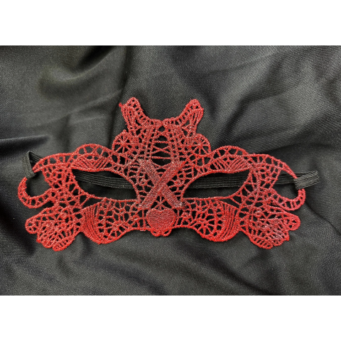 Kırmızı Dantel Masquerade Maskesi Çift Taraflı 10 No