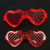 Kırmızı Led Işıklı Kalp Gözlük – 3 Modlu Parti  Glow Gözlüğü