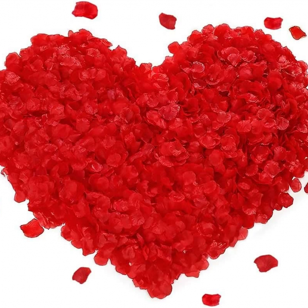 Kırmızı Renk Gül Yaprağı Şekilli Konfeti – 10 Paket 1000 Adet
