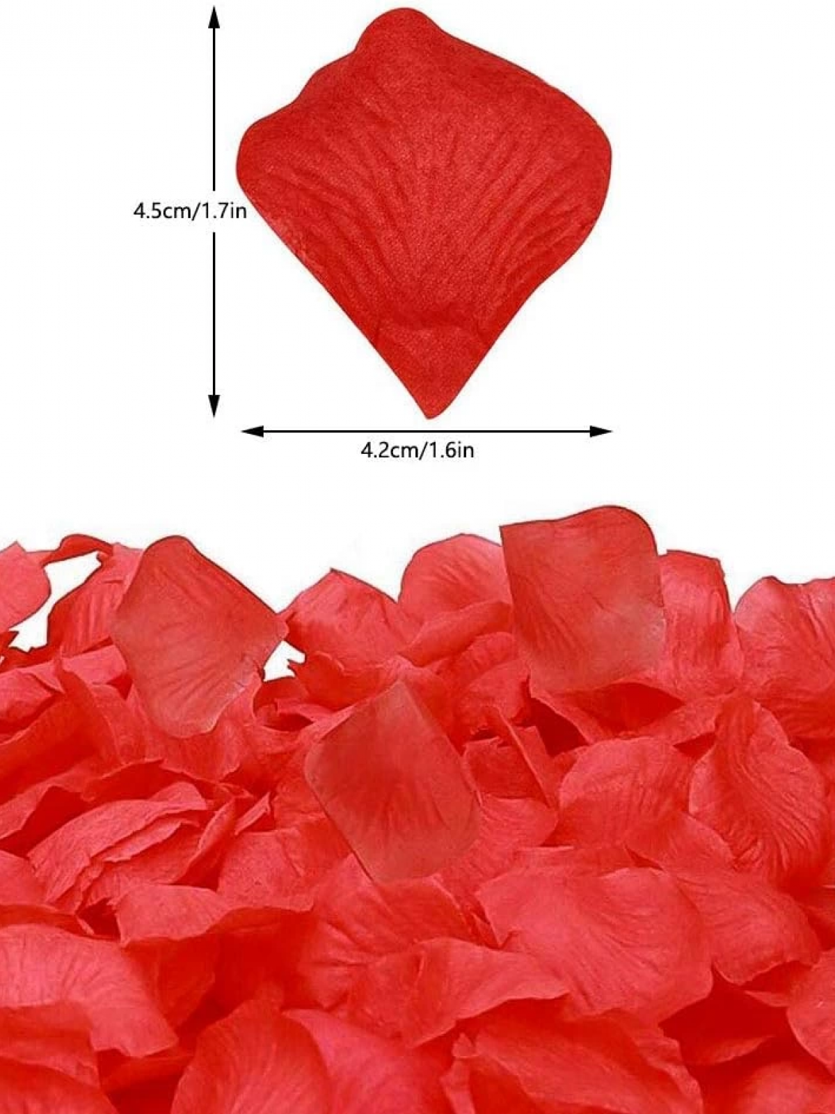 Kırmızı Renk Gül Yaprağı Şekilli Konfeti – 10 Paket 1000 Adet