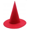 Kırmızı Renk Keçe Cadı Şapkası Yetişkin Çocuk Uyumlu 35x38 Cm