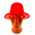 Kırmızı Renk Plastik Nubuk Kadife Flok Kaplama Fötr Şapka 11 Cm