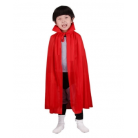 Kırmızı Renk Yakalı Pelerin Çocuk Boy 90 Cm